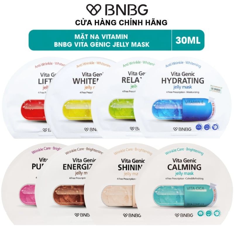 Mặt Nạ Miếng BNBG Dưỡng Ẩm, Hỗ Trợ Dưỡng Trắng, Cải Thiện Làn Da Hàn Quốc Vita Genic Jelly Mask