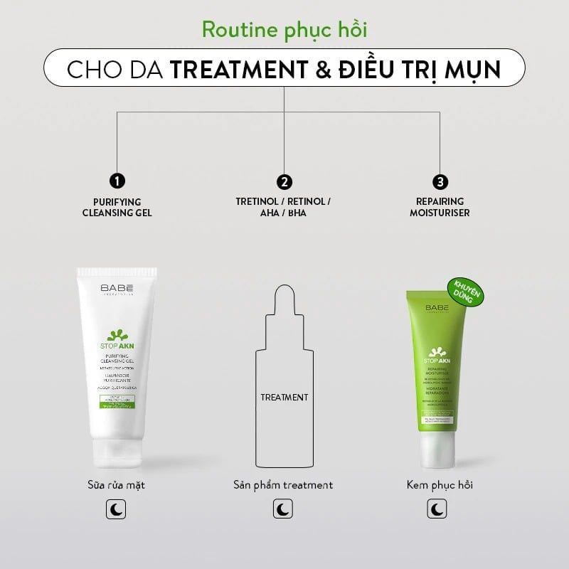 Kem Dưỡng LABORATORIOS BABÉ Hỗ Trợ Phục Hồi Cho Da Mụn Stop Akn Repairing Moisturiser 50ml