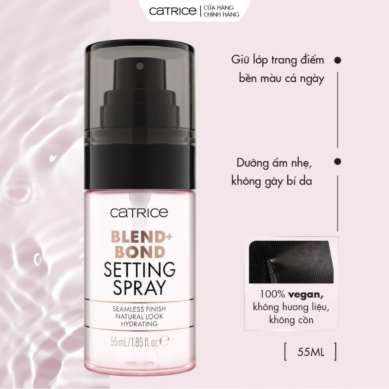 Xịt Khóa Nền Catrice Đa Năng Cấp Ẩm, Cố Định Trang Điểm Blend + Bond Setting Spray 55ml