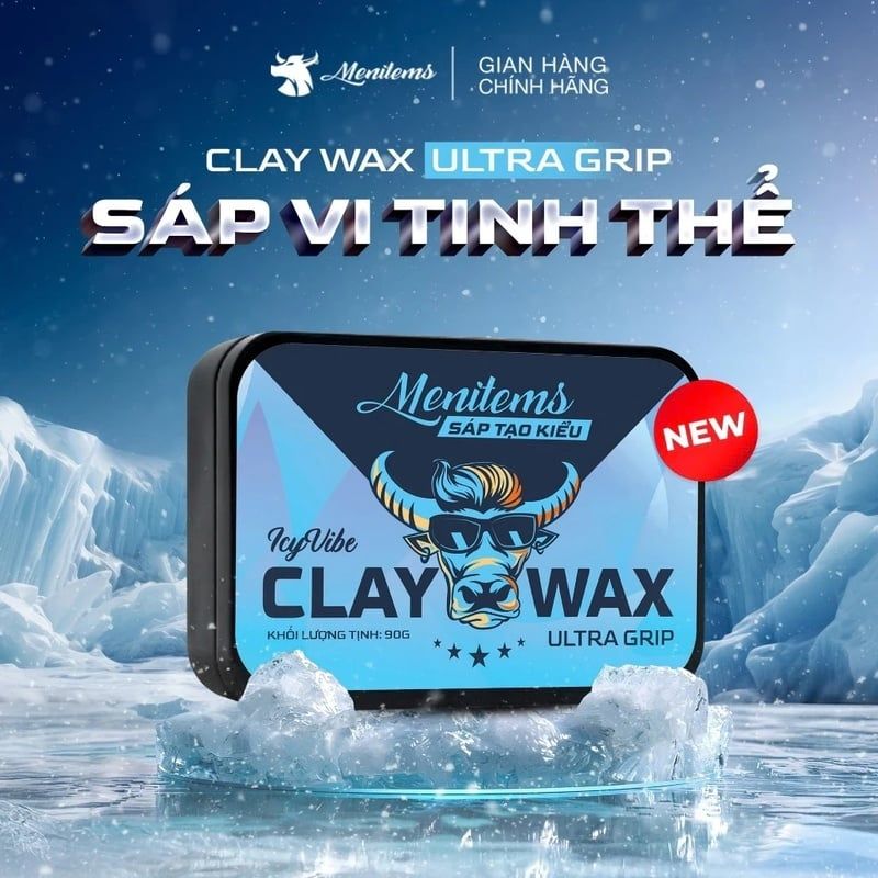 Sáp Tạo Kiểu Tóc Menitems Vi Tinh Thể, Giữ Nếp Tóc Clay Wax Ultra Grip 45g