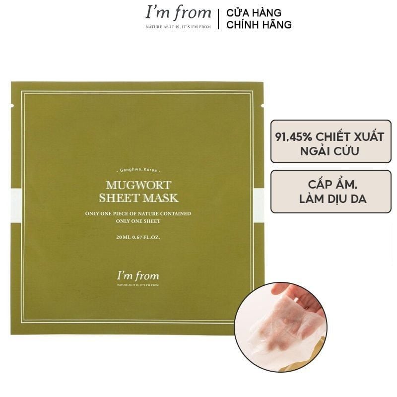 Mặt Nạ I'm From Cấp Ẩm, Làm Dịu Da Mugwort Sheet Mask 23ml