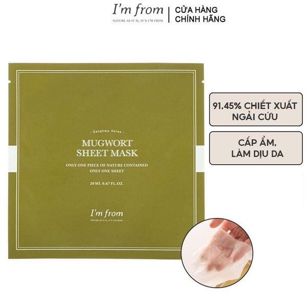  Mặt Nạ I'm From Cấp Ẩm, Làm Dịu Da Mugwort Sheet Mask 23ml 