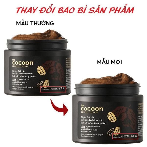  Tẩy Da Chết Body Cocoon Làm Đều Màu Da Và Dưỡng Mịn Da Chiết Xuất Cà Phê Dak Lak, Đường Thốt Nốt An Giang Body Polish 