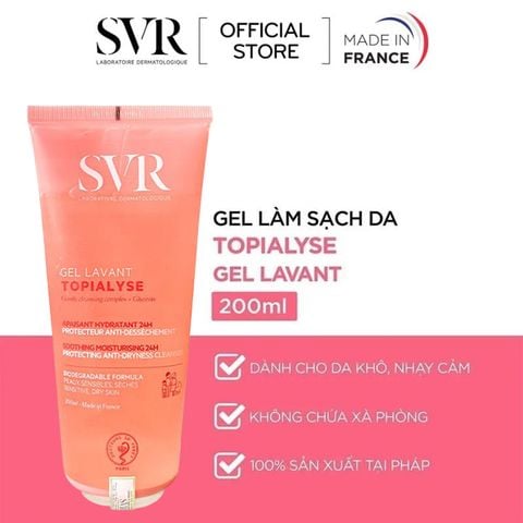 Sữa Rửa Mặt SVR Dạng Gel Không Chứa Xà Phòng Dành Cho Da Khô Topialyse Gel Lavant