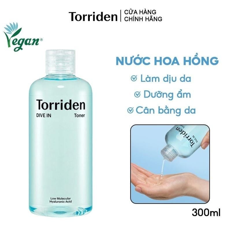 Nước Hoa Hồng Torriden Dưỡng Ẩm, Làm Dịu Da Dive In Toner 300ml