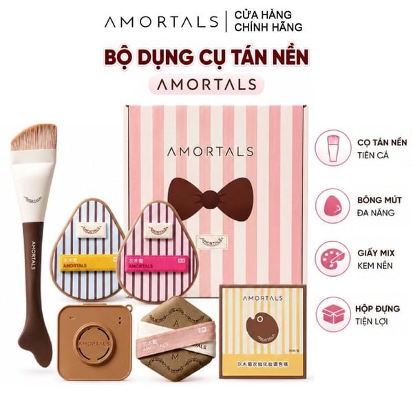  Bộ Cọ & Bông Mút Trang Điểm Amortals Ok Foundation Tool Set (6 Pcs/Set) 