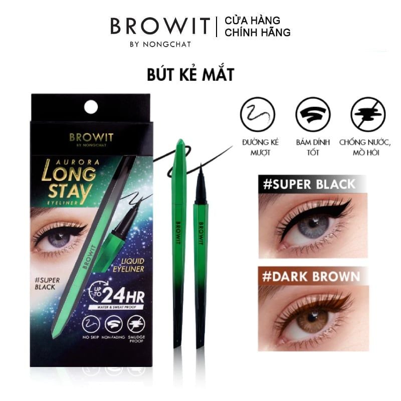 Bút Kẻ Mắt Lâu Trôi Siêu Mảnh Browit Aurora Long Stay Eyeliner 0.5g