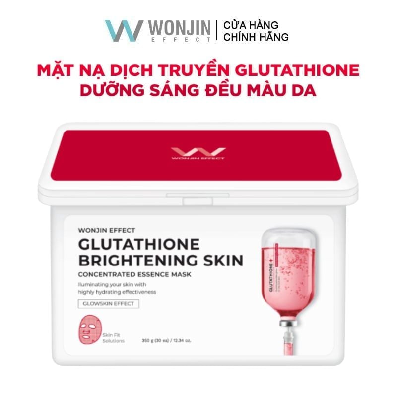 Mặt Nạ Hỗ Trợ Dưỡng Sáng Da Wonjin Effect Glutathone Brightening Skin Mask 350g - hộp 30 miếng