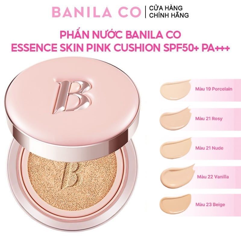 Phấn Nước Banila Co Mỏng Mịn Căng Bóng Essence Skin Pink Cushion SPF50+ PA+++ 12g