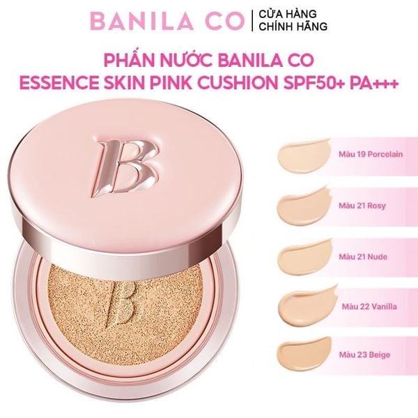  Phấn Nước Banila Co Mỏng Mịn Căng Bóng Essence Skin Pink Cushion SPF50+ PA+++ 12g 
