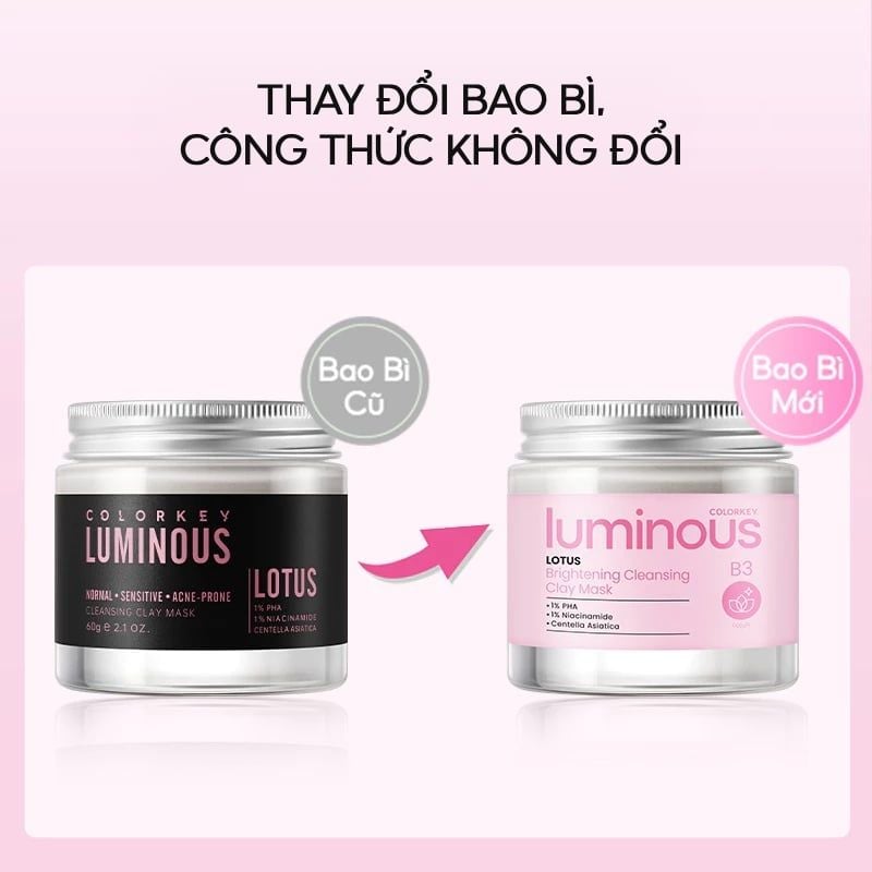 Mặt Nạ Bùn Khoáng Colorkey Làm Sạch Sâu Luminous Lotus Brightening Cleansing Clay Mask 60g