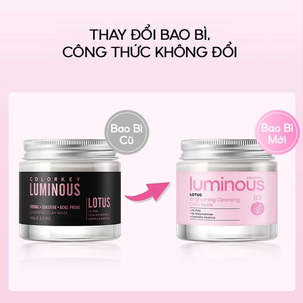  Mặt Nạ Bùn Khoáng Colorkey Làm Sạch Sâu Luminous Cleansing Clay Mask 60g 