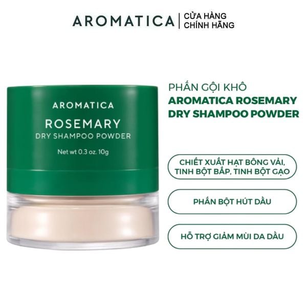  Phấn Gội Khô Hương Thảo Aromatica Rosemary Dry Shampoo Powder 10g 
