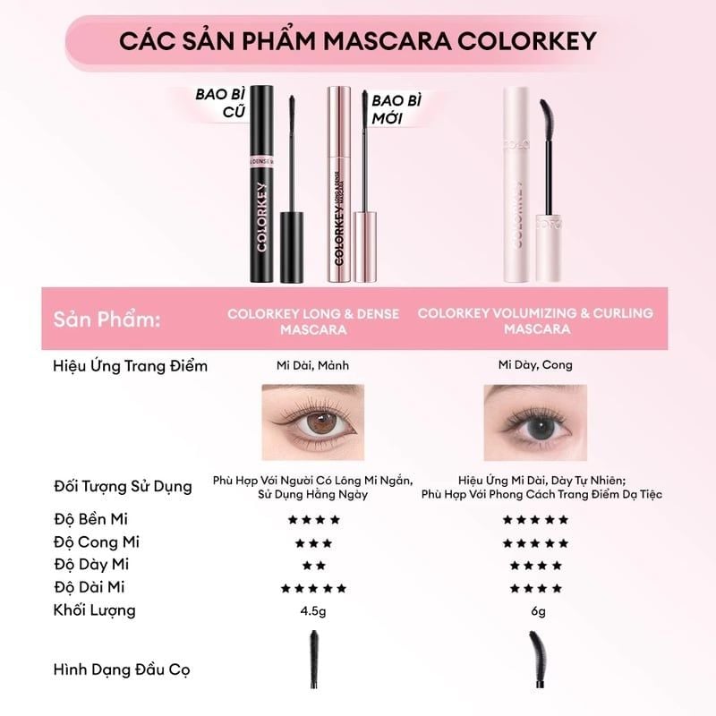 Mascara Colorkey Giúp Mi Dài & Cong Tự Nhiên