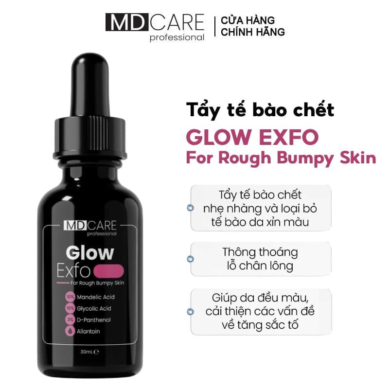 Tẩy Tế Bào Chết Hỗ Trợ Làm Sáng, Mờ Thâm Và Đều Màu Da MD CARE Professional Glow Exfo For Rough Bumpy Skin 30ml