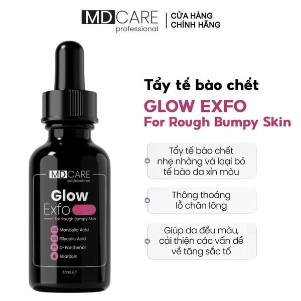  Tẩy Tế Bào Chết Hỗ Trợ Làm Sáng, Mờ Thâm Và Đều Màu Da MD CARE Professional Glow Exfo For Rough Bumpy Skin 30ml 