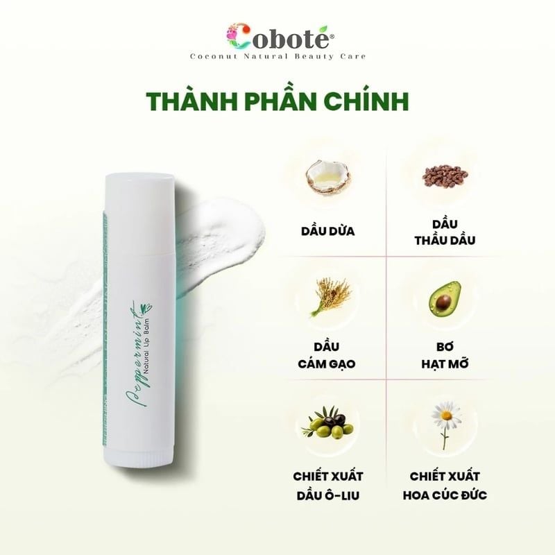 Son Dưỡng Môi Không Màu COBOTÉ Natural Lip Balm 5g