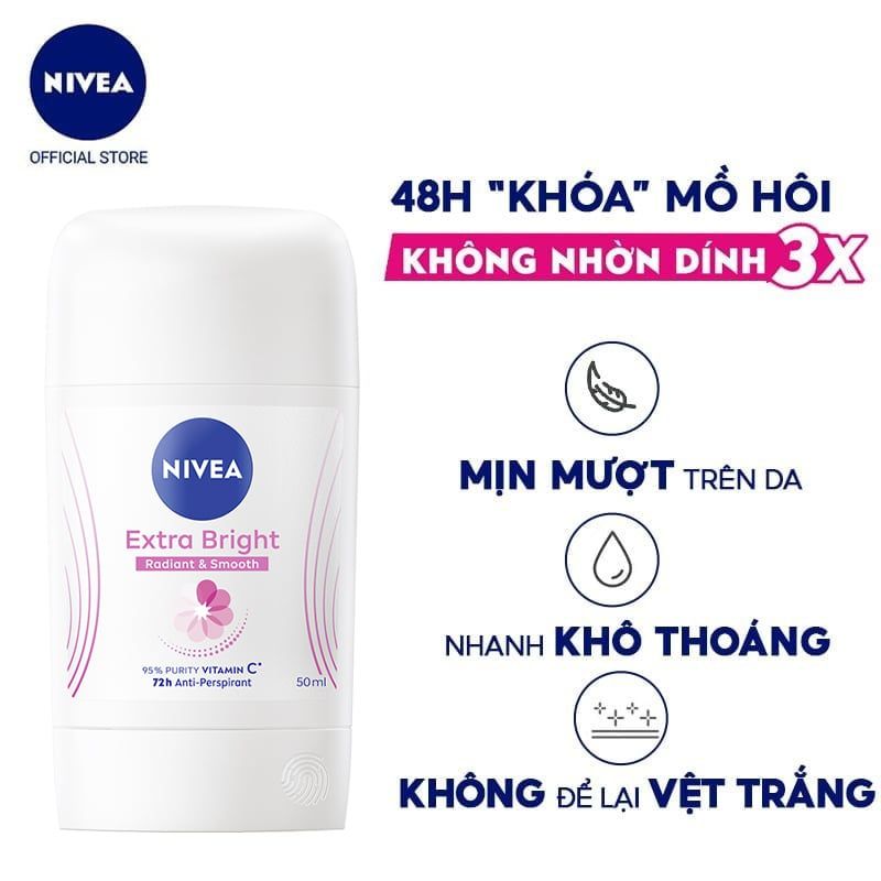 Sáp Ngăn Mùi Nivea Ngọc Trai Extra Brightening 48h Anti-Perspirant Deodorant