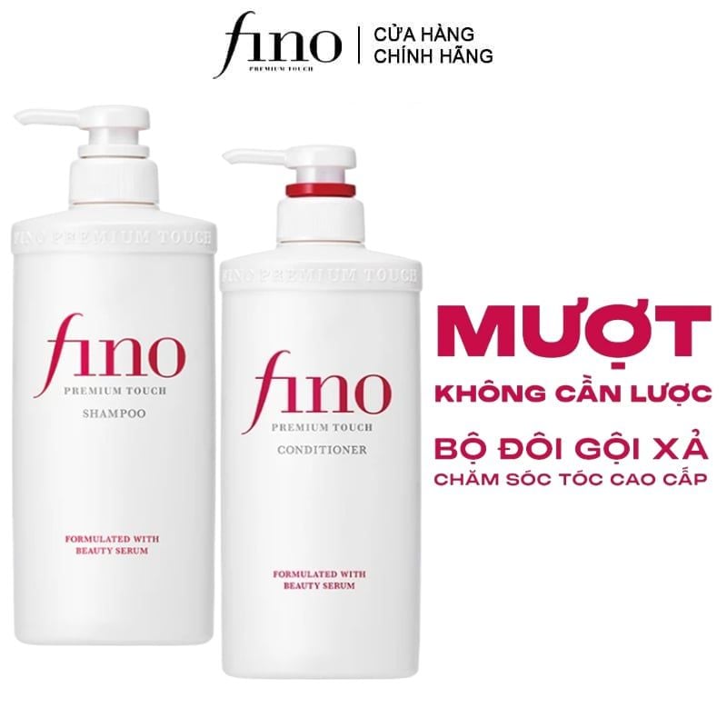 Dầu Gội, Dầu Xả Fino Chăm Sóc Tóc Suôn Mượt Premium Touch 550ml