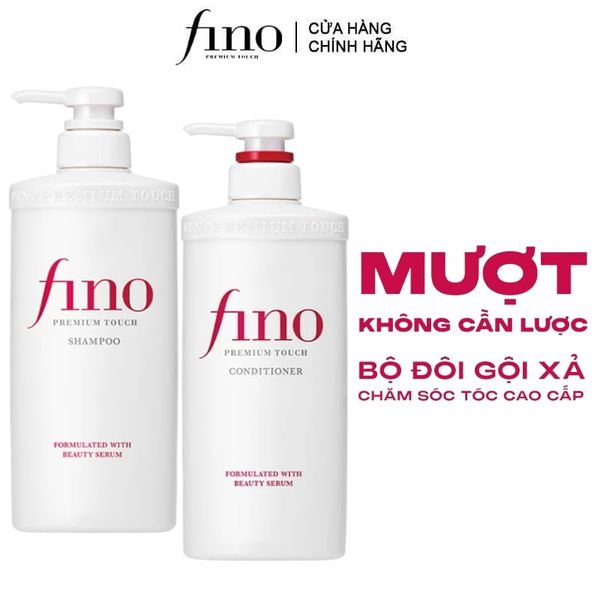  Dầu Gội, Dầu Xả Fino Chăm Sóc Tóc Suôn Mượt Premium Touch 550ml 