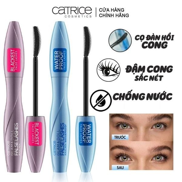  Mascara Catrice Giúp Làm Dày Mi, Không Thấm Nước Glam&Doll False Lashes Mascara 10ml 