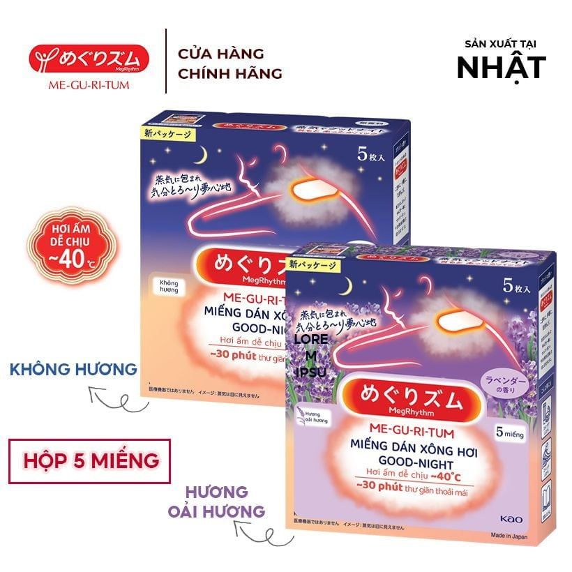 [Hộp 5 Miếng] Me-Gu-Ri-Tum Miếng Dán Xông Hơi Good-Night