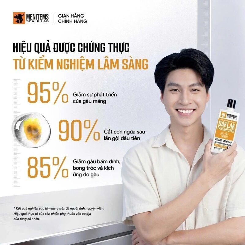 Dầu Gội Menitems Làm Sạch Gàu Chanh Dây Menitems Daklak Passion Seed 300ml
