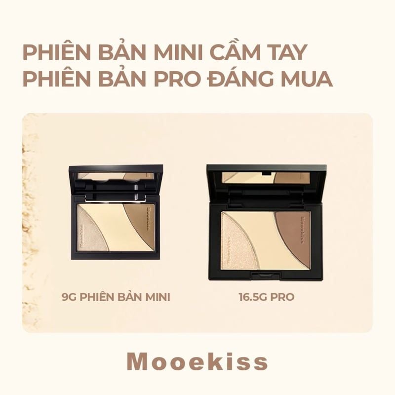 Bảng Tạo Khối Đa Năng Mooekiss Three-Color Sculpting Palette