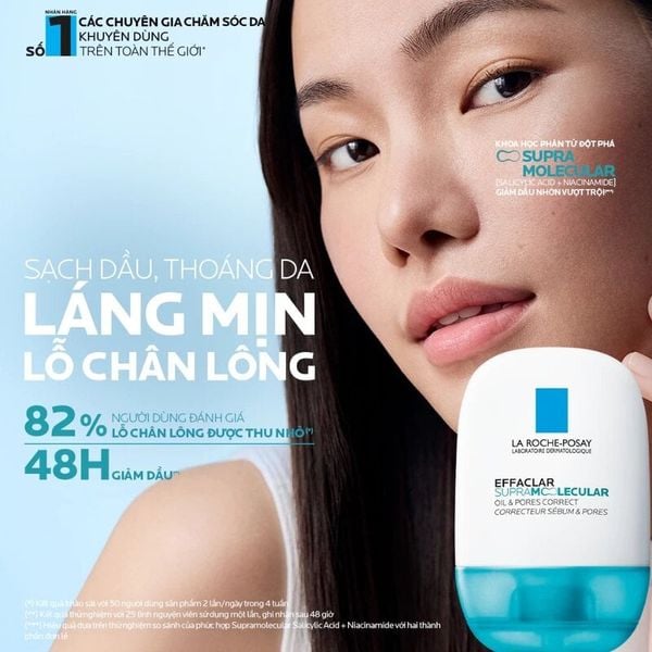 Kem Dưỡng La Roche-Posay Hỗ Trợ Kiềm Dầu Láng Mịn Lỗ Chân Lông Laboratoire Dermatologique Effaclar Supramolecular Oil & Pores Correct 40ml 