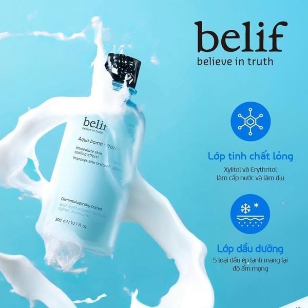  Nước Cân Bằng Làm Dịu & Thu Nhỏ Lỗ Chân Lông Belif Aqua Bomb - Frozen Toner 300ml 