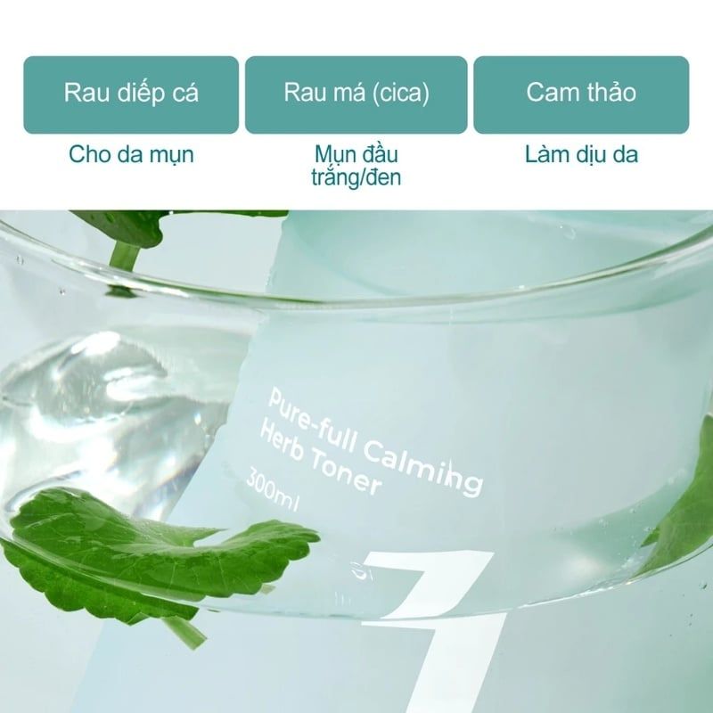 Nước Hoa Hồng Làm Dịu Da numbuzin No.1 Pure-Full Calming Herb Toner 300ml
