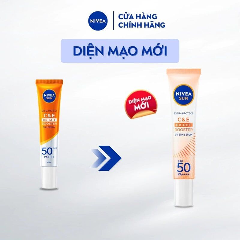 Serum Chống Nắng Hỗ Trợ Dưỡng Sáng Da Nivea Sun Extra Protect C & E Bright Booster Uv Sun Serum SPF50+ PA++++ 30ml