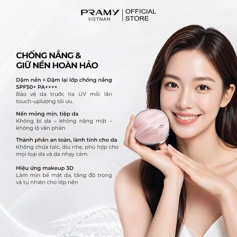 Phấn Phủ Pramy Chống Nắng Kiềm Dầu Mỏng Mịn Sheer Uv Pressed Powder SPF50+ PA++++ 7g