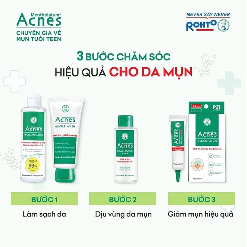 Nước Tẩy Trang Acnes Làm Sạch Dịu Nhẹ Cho Da Mụn Micellar Water 200ml