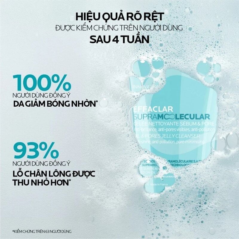 Gel Rửa Mặt La Roche-Posay Giảm Dầu, Thông Thoáng Lỗ Chân Lông Laboratoire Dermatologique Effaclar Supramolecular Oil & Pores Jelly Cleanser