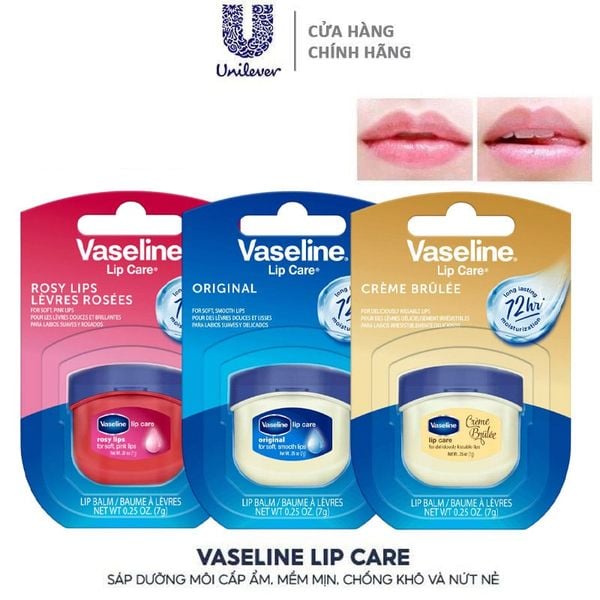  Sáp Dưỡng Môi Vaseline Cấp Ẩm, Mềm Mịn Lip Care 7g 