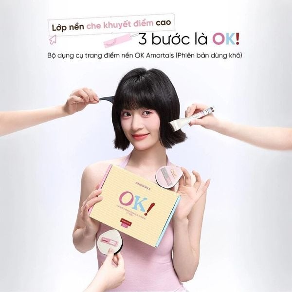  Bộ Cọ & Bông Mút Trang Điểm Amortals Original Series Ok Makeup Tool Set 5pcs ver 2 (Dry Use) 