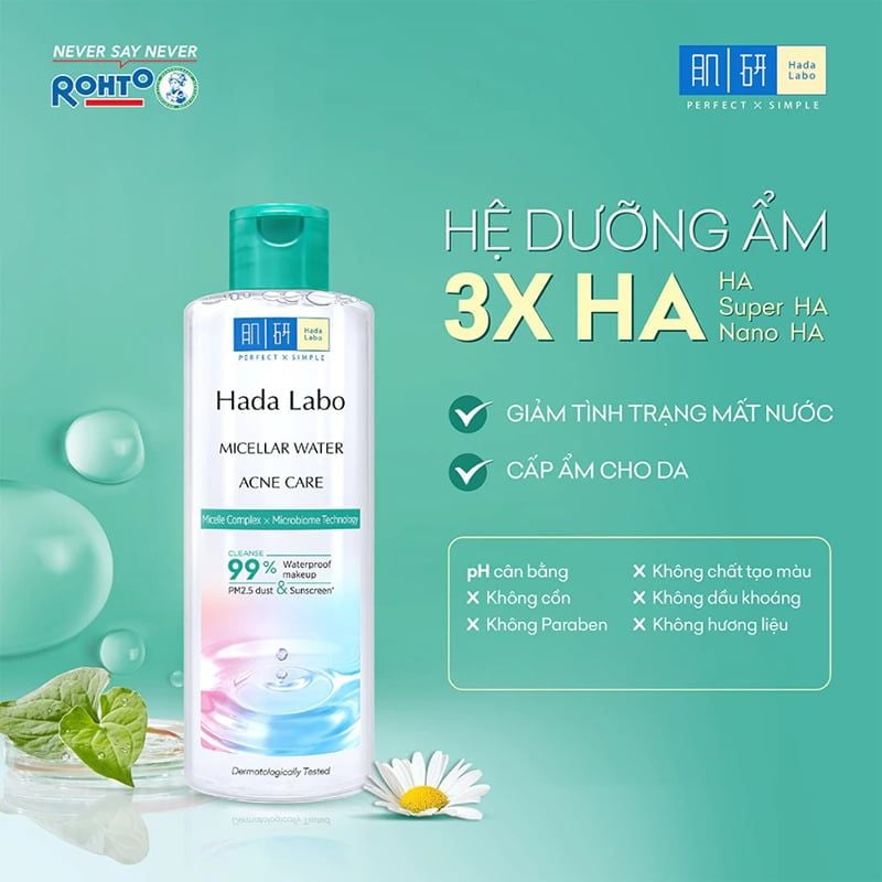 Nước Tẩy Trang Làm Sạch Sâu, Dưỡng Ẩm & Hỗ Trợ Dưỡng Trắng Hada Labo Micellar Water