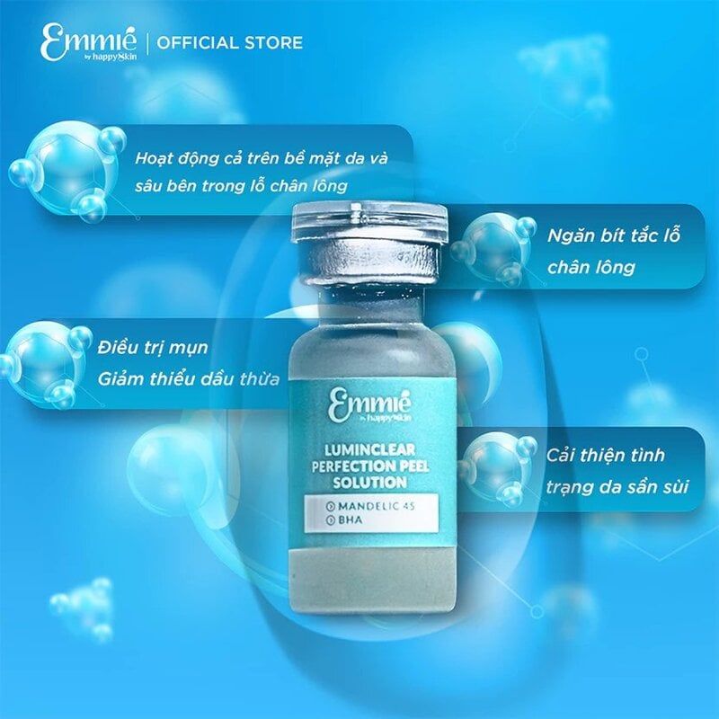 Dung Dịch Peel Da, Căng Bóng Da & Ngừa Mụn Emmié by Happyskin Luminclear Perfection Peel Solution 2ml