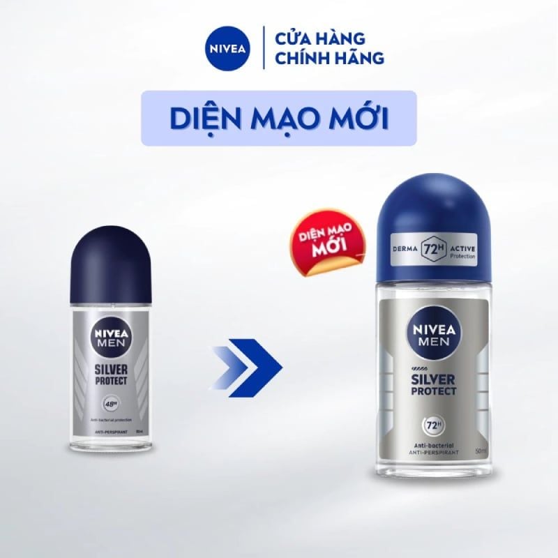 Lăn Ngăn Mùi Cho Nam Phân Tử Bạc Nivea Men Silver Protect 50ml (Che tên sản phẩm khi giao hàng)
