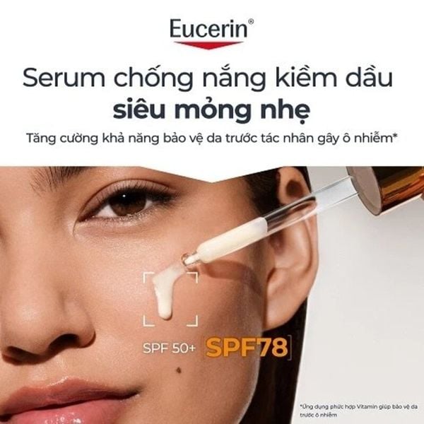  Serum Chống Nắng Eucerin Kiểm Soát Dầu Sun Serum Oil Control SPF50+ PA++++ 30ml 