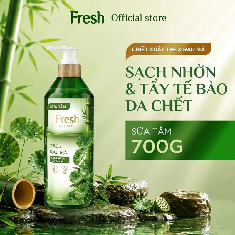 Sữa Tắm Fresh Natural Chiết Xuất Tre Hỗ Trợ Làm Sạch, Duy Trì Độ Đàn Hồi Và Giúp Da Mềm Mịn 700g