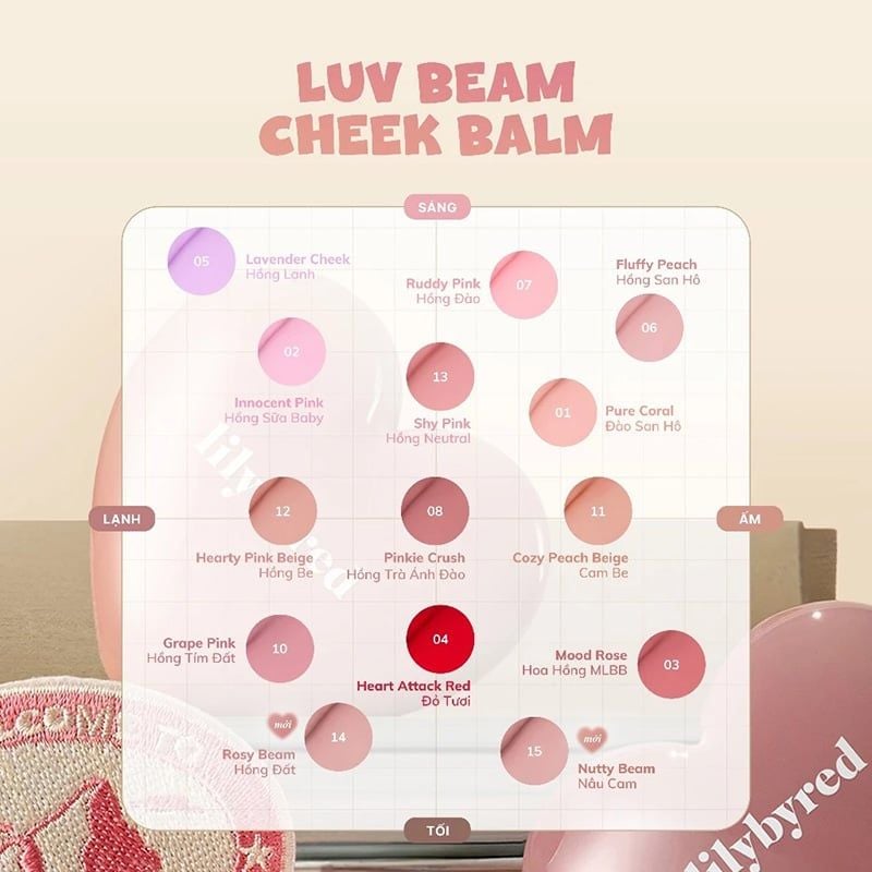 Má Hồng Dạng Kem Lilybyred Luv Beam Cheek Balm 3.5g