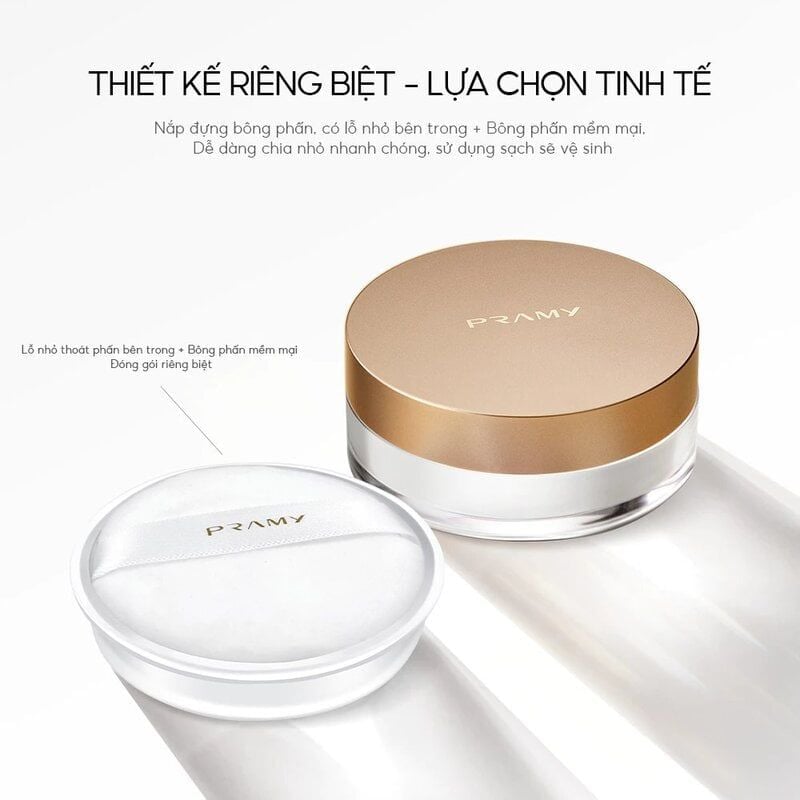 Phấn Phủ Pramy Dạng Bột Kiềm Dầu Sheer Translucent Loose Powder-Travel Size 8g