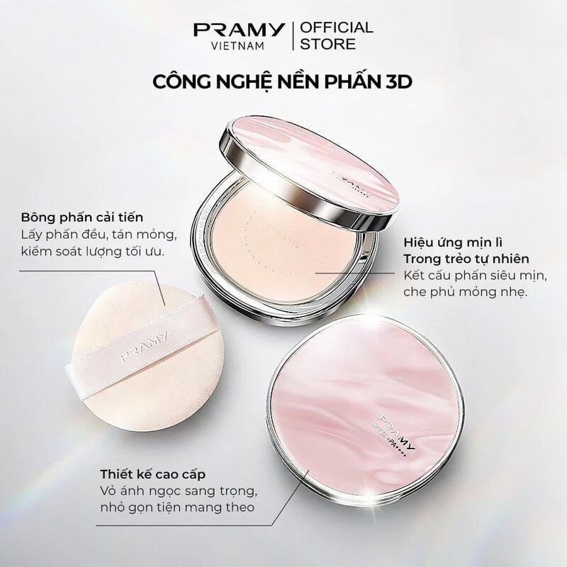 Phấn Phủ Pramy Chống Nắng Kiềm Dầu Mỏng Mịn Sheer Uv Pressed Powder SPF50+ PA++++ 7g