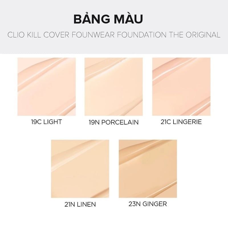Kem Nền Clio Che Phủ Tốt, Mỏng Nhẹ Kill Cover Founwear Foundation The Original 35ml
