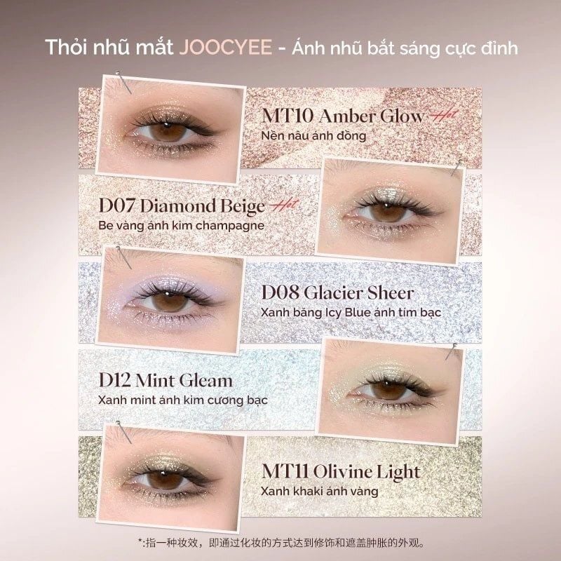 Thỏi Nhũ Mắt & Bắt Sáng Dạng Thạch Joocyee Jelly Eyeshadow Stick 2g #D12