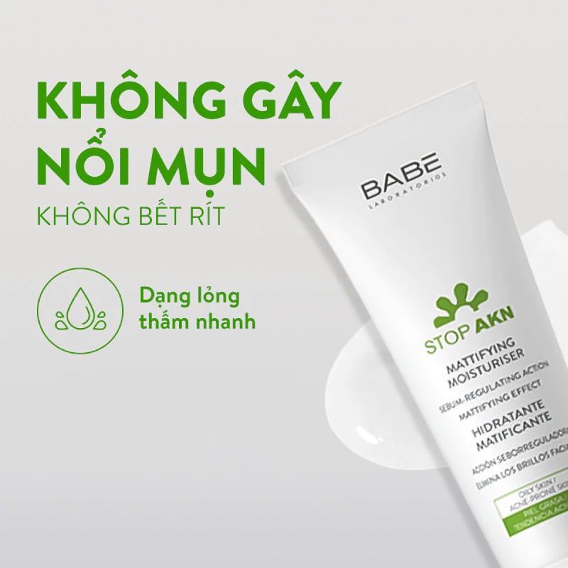 Kem Dưỡng LABORATORIOS BABÉ Kiềm Dầu, Hỗ Trợ Giảm Mụn Stop Akn Mattifying Fluid 50ml