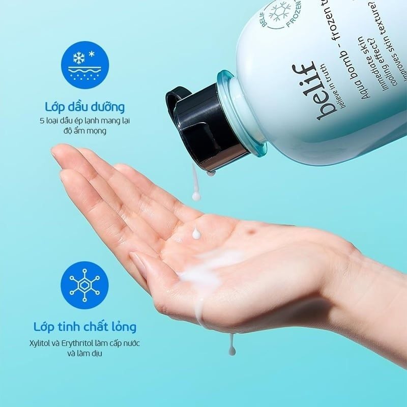 Nước Cân Bằng Belif Làm Dịu & Thu Nhỏ Lỗ Chân Lông Aqua Bomb - Frozen Toner 300ml