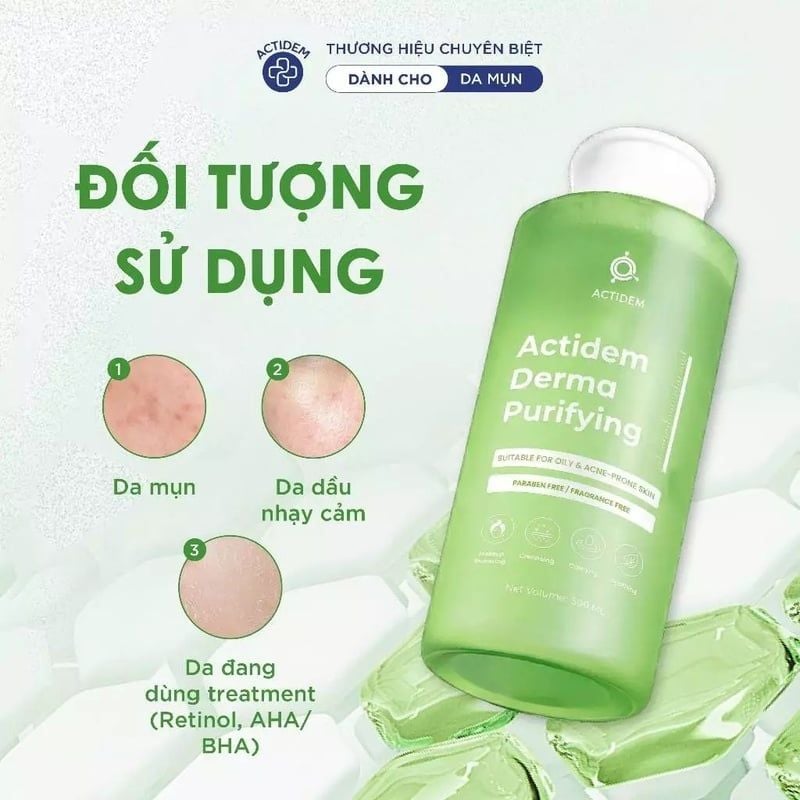 Nước Tẩy Trang Dành Cho Da Dầu Mụn Actidem Derma Cleansing Water 500ml